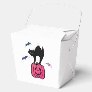 Gruselige Halloween-Kürbis-Pop-Art-Katze Geschenkschachtel