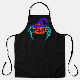 Gruselige Halloween-Kürbis-Spinne-und-Hexenhut-Kun Schürze