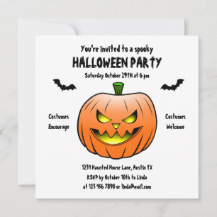 Gruselige Halloween-Kürbiseinladung Einladung