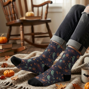 Gruselige Halloween-Nachhaltigkeits-Kniestrümpfe Socken