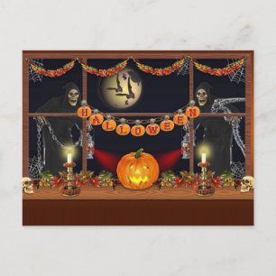 Gruselige Halloween-Nacht Feiertagspostkarte