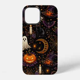 Gruselige Halloween-Nacht-Kürbis- und Geistermuste iPhone 12 Hülle