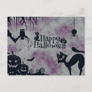 Gruselige Halloween-Nacht Postkarte