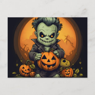 Gruselige Halloween-Nacht Postkarte