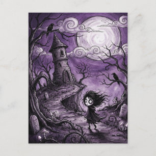Gruselige Halloween-Nacht-Postkarte Postkarte