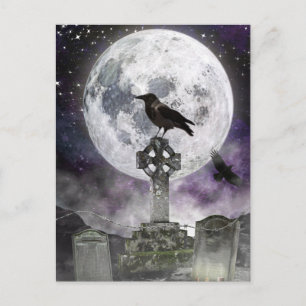 Gruselige Halloween-Nacht-Postkarte Postkarte
