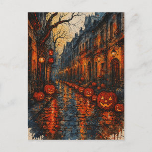 Gruselige Halloween-Nacht-Postkarte Postkarte
