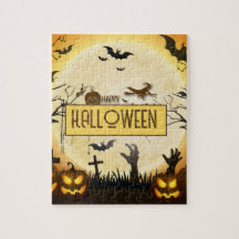 Gruselige Halloween-Nacht verzaubertes Herbst-Desi