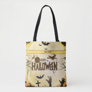 Gruselige Halloween-Nacht verzaubertes Herbst-Desi Tasche