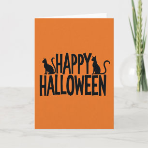Gruselige Halloween Orange Karte