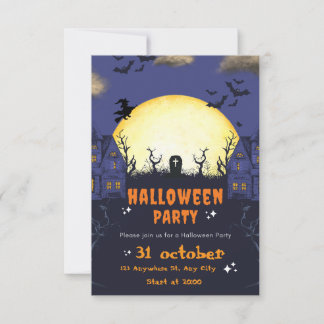 Gruselige Halloween-Party-Einladungskarte Karte