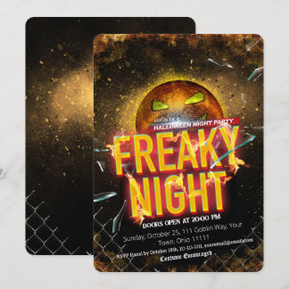 Gruselige Halloween-Party mit Disco-Kürbis Einladung