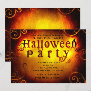 Gruselige Halloween-Party mit Süßigkeiten oder Sau Einladung