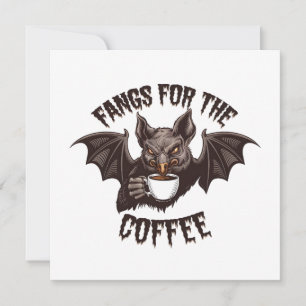 Gruselige Halloween-Reißzähne für den Kaffeekoffei Einladung