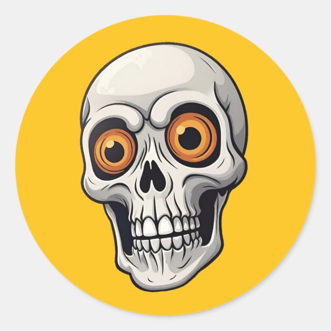 Gruselige Halloween-Schädel-Aufkleber Runder Aufkleber (Vorderseite)