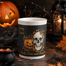 Gruselige Halloween-Schädel-Kürbis-Saison Prozellantasse