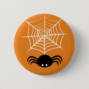 Gruselige Halloween-Spinnen-Illustration Button
