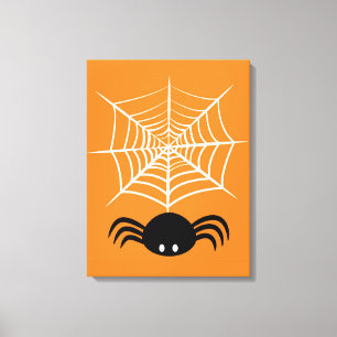 Gruselige Halloween-Spinnen-Illustration Leinwanddruck
