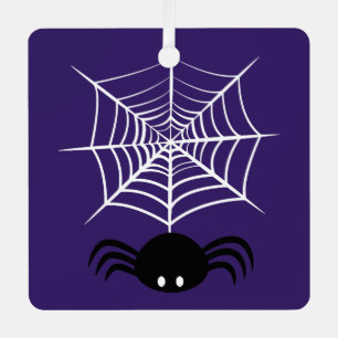 Gruselige Halloween-Spinnen-Illustration Ornament Aus Metall