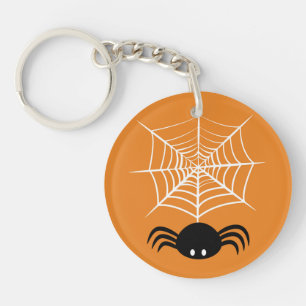 Gruselige Halloween-Spinnen-Illustration Schlüsselanhänger