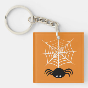 Gruselige Halloween-Spinnen-Illustration Schlüsselanhänger