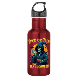 Gruselige Halloween-Stimmung: Trick-or-Treat-Skele Edelstahlflasche