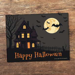 Gruselige Halloween-Szene Postkarte