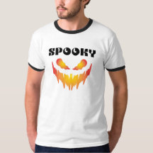 Gruselige Halloween-Typografie Basic Ringer T-Shir