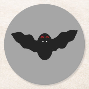 Gruselige Halloween-Vampir-Fledermaus-Papierservie Runder Pappuntersetzer