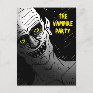 Gruselige Halloween-Vampir-Party Postkarte