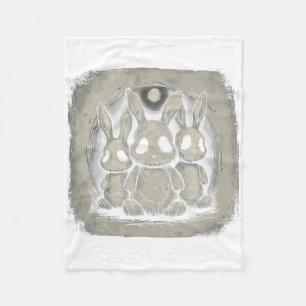 Gruselige Hasen Kaninchen Ostern Horror Goth Grung Fleecedecke