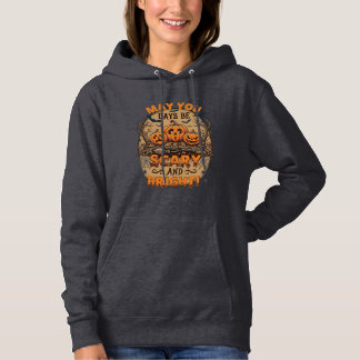 Gruselige helle Halloween-Kürbisse Fledermäuse Bes Hoodie