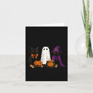 Gruselige Hexe schwarze Katze Halloween-Kürbis für Karte