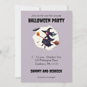 Gruselige Hexen-Halloween-Party-Einladungen Einladung