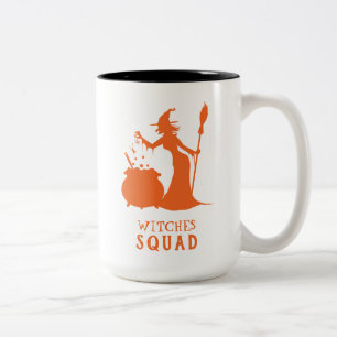 Gruselige Hexen-Spinnen-Frosch-Trank-Halloween-Par Zweifarbige Tasse