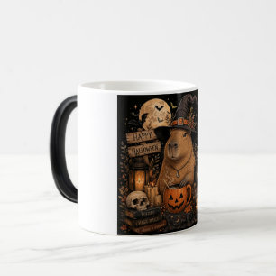 Gruselige Hexenkapybara Halloween Verwandlungstasse