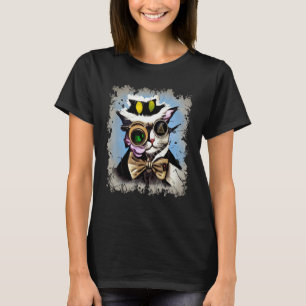 Gruselige Illuminati-Katze Cyborg Monokel Dampf Ka T-Shirt