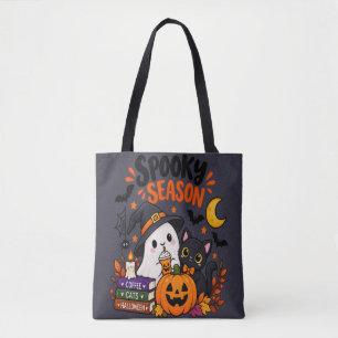 Gruselige Jahreszeit Geist & schwarze Katze Tasche