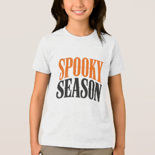 Gruselige Jahreszeit Halloween-Typografie Tri-Blend Shirt