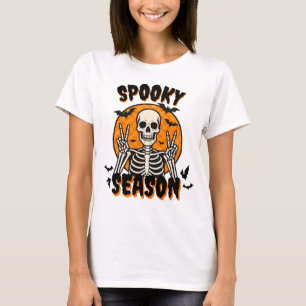 Gruselige Jahreszeit, lustiger Halloween-Totenschä T-Shirt
