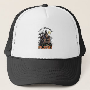 Gruselige Jahreszeit Shirt Verlassenes Herrenhaus Truckerkappe