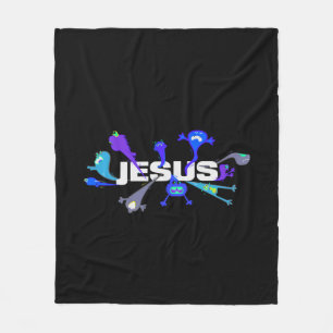 Gruselige Jesus-Nächte Fleecedecke