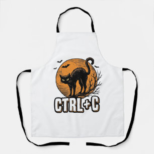Gruselige Katze CTRL C Vintage Halloween Vektordes Schürze