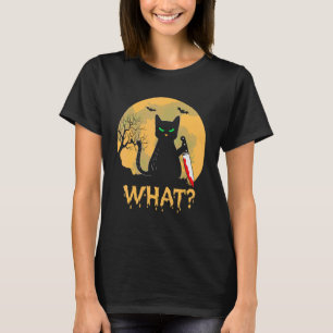 Gruselige Katze Halloween 2022 Kostüm Schwarze Kat T-Shirt
