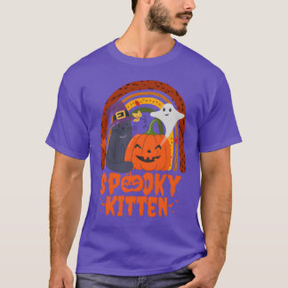 Gruselige Katze Kätzchen Halloween-Katze für Hallo T-Shirt