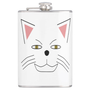 gruselige Katze Miau Miau Flachmann