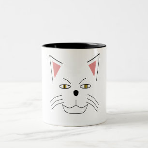 gruselige Katze Miau Miau Zweifarbige Tasse
