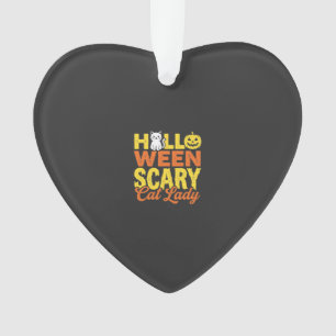 Gruselige Katzenlady Halloween-Design_1 Ornament