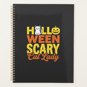 Gruselige Katzenlady Halloween-Design_1 Planer