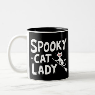 Gruselige Katzenmutter Gruselige Katzenlady Hallow Zweifarbige Tasse